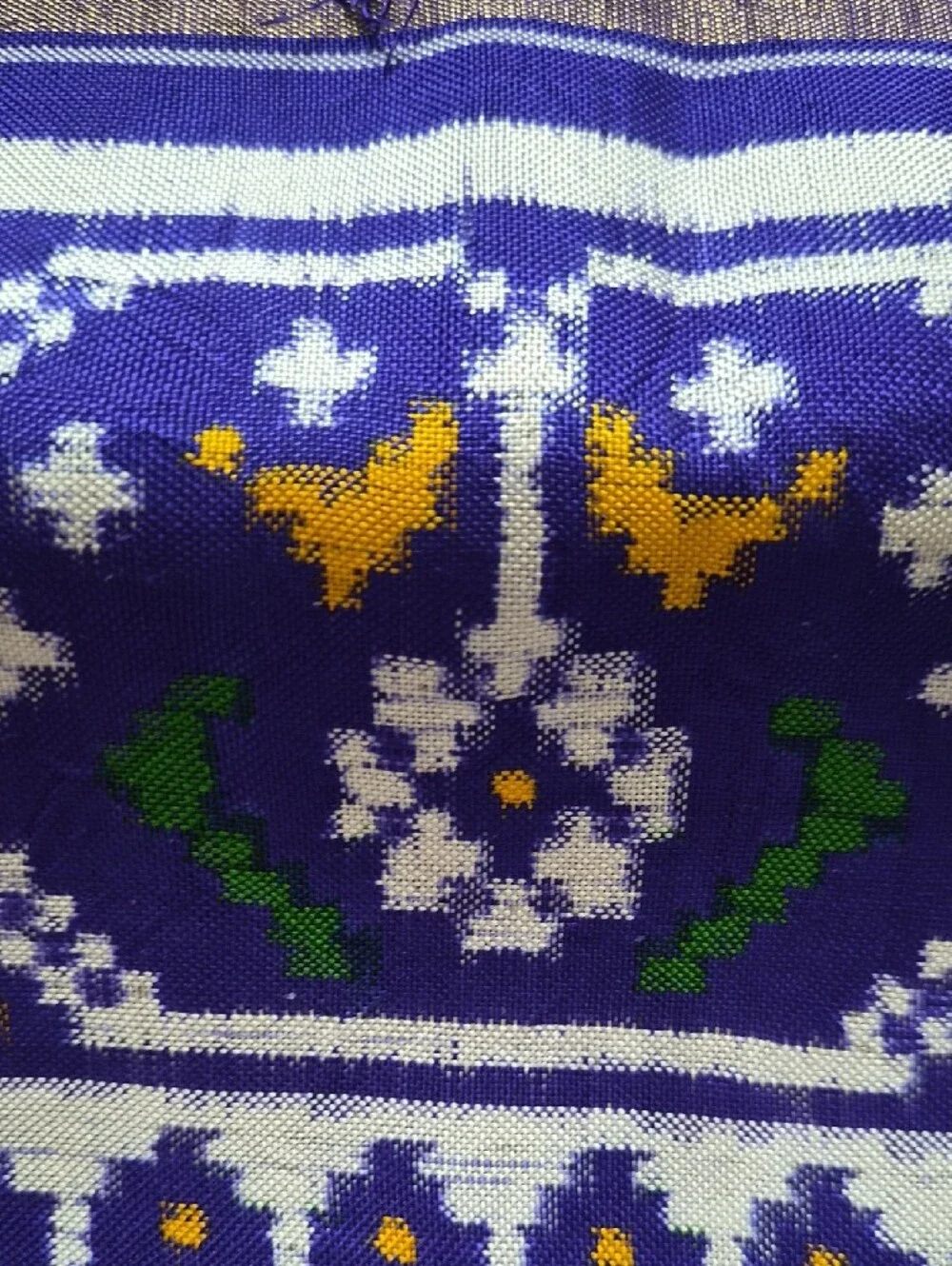Double Ikat Patan Patola Museum Level Textile Blue Handwoven Scarf